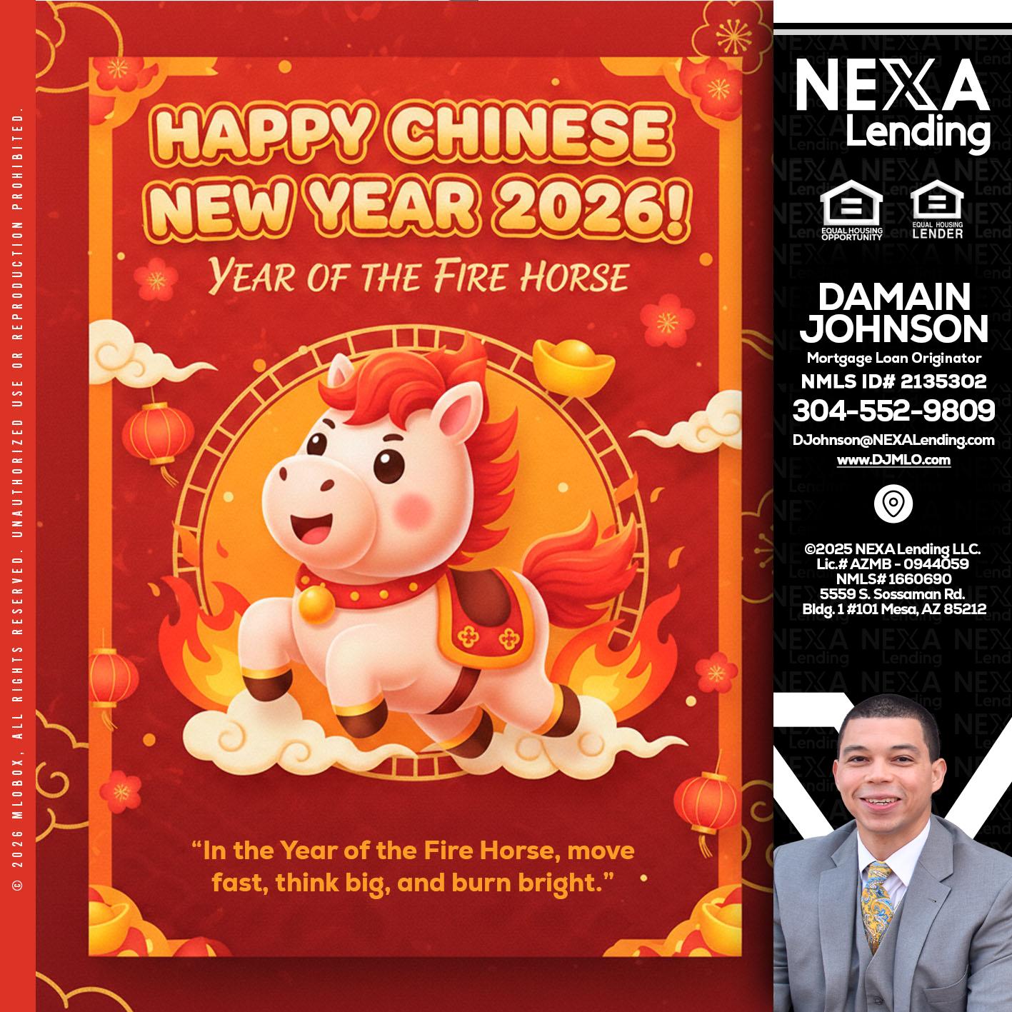 happy Chinese new year - Damain Johnson -Mortgage Loan Originator