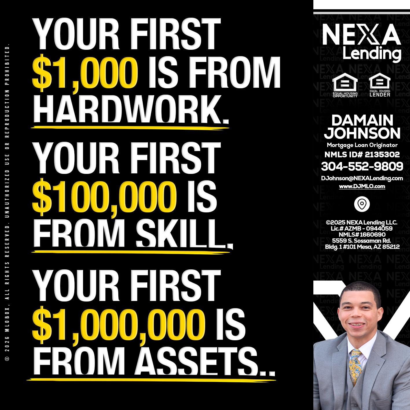 YOUR FIRST $1000 - Damain Johnson -Mortgage Loan Originator