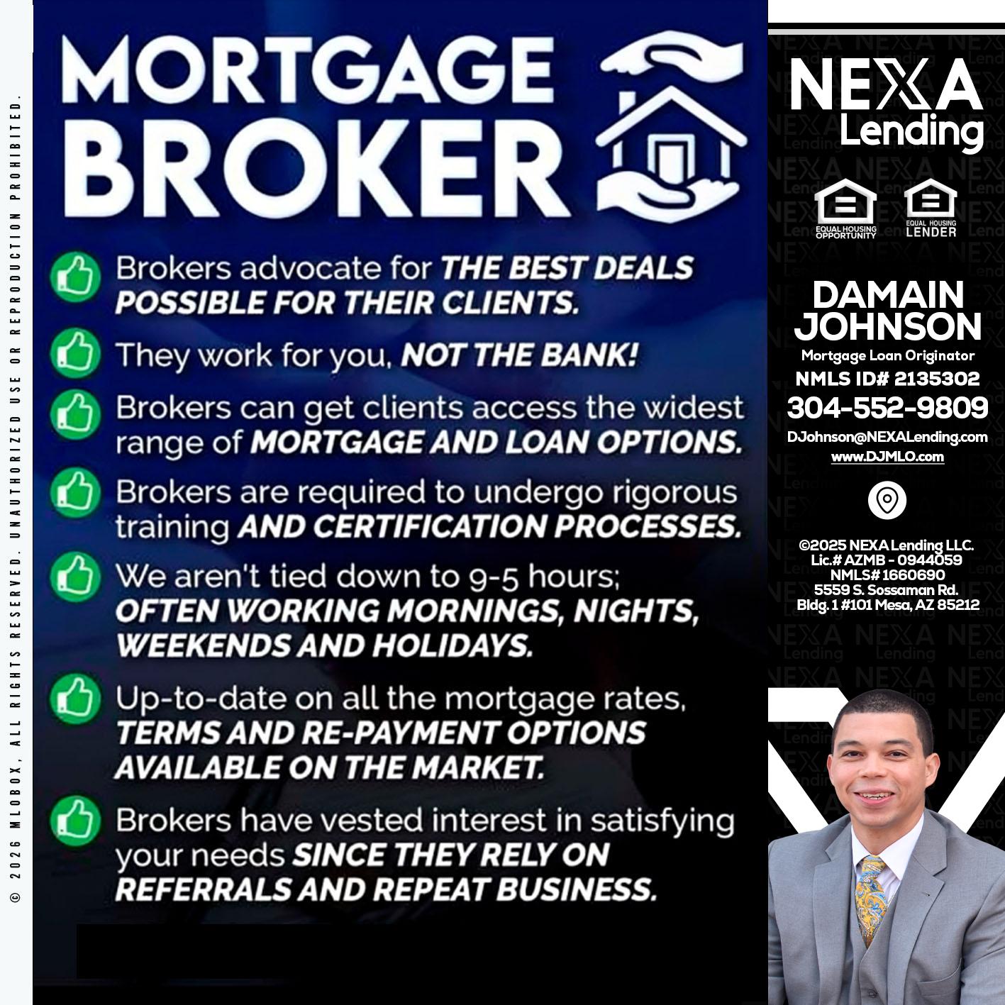 MORTGAGE BROKER - Damain Johnson -Mortgage Loan Originator