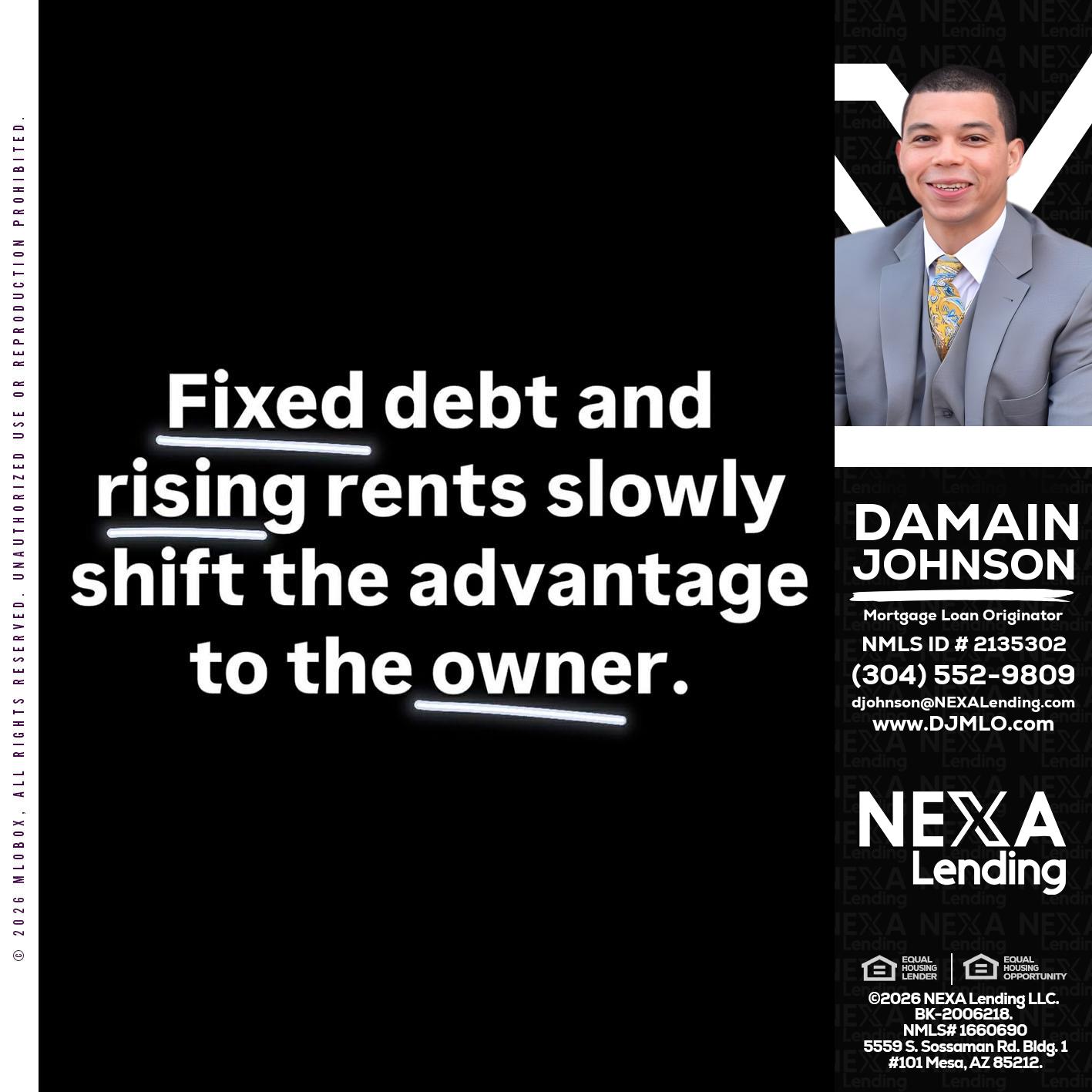 FIXED DEBT - Damain Johnson -Mortgage Loan Originator