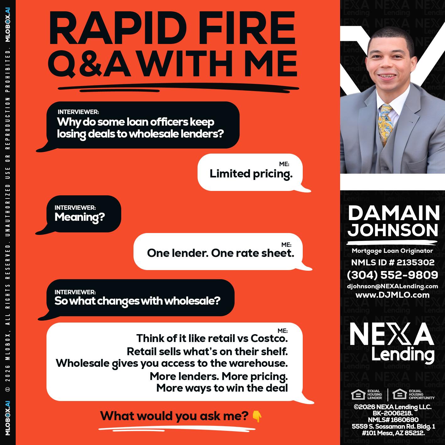 Q&A - Damain Johnson -Mortgage Loan Originator