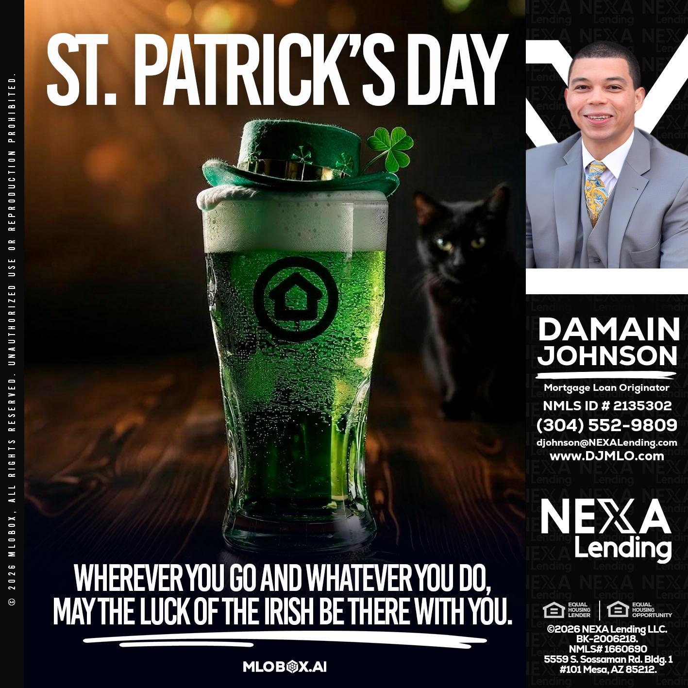 st. Patricks day - Damain Johnson -Mortgage Loan Originator
