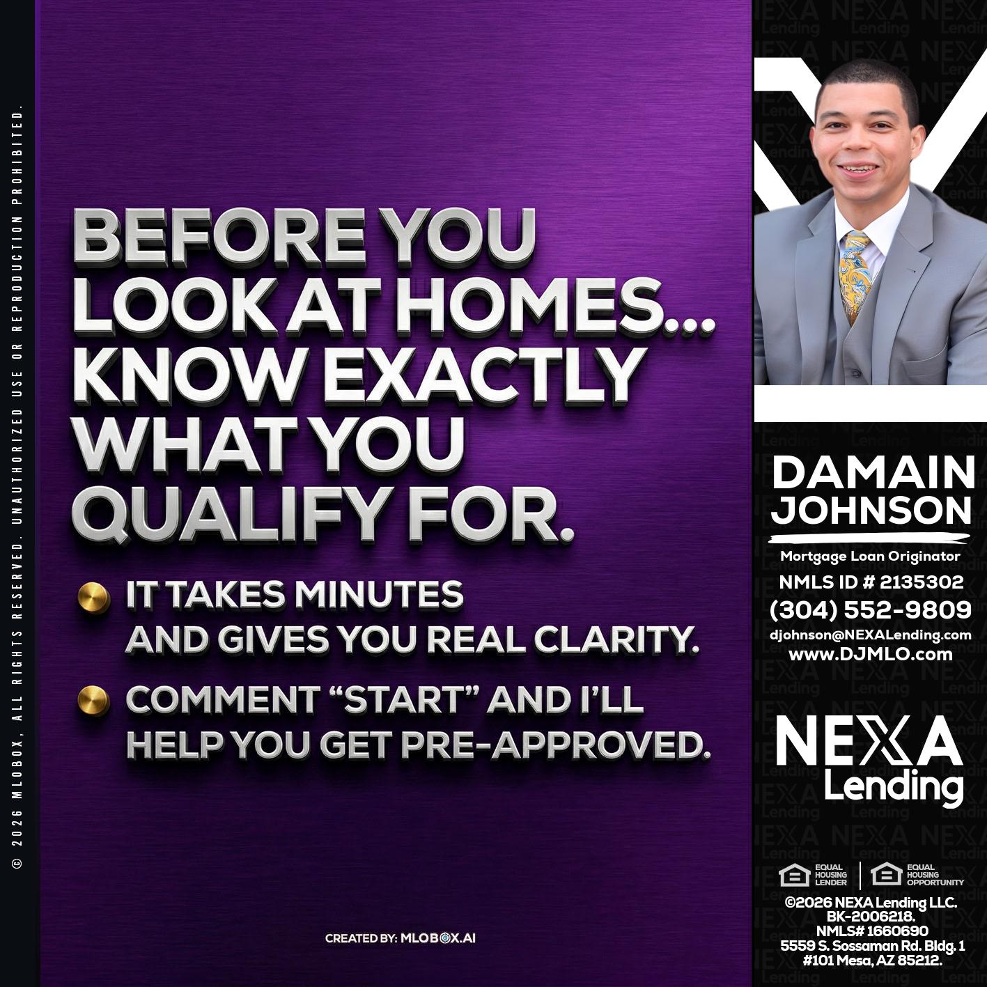 BEFORE YOU - Damain Johnson -Mortgage Loan Originator