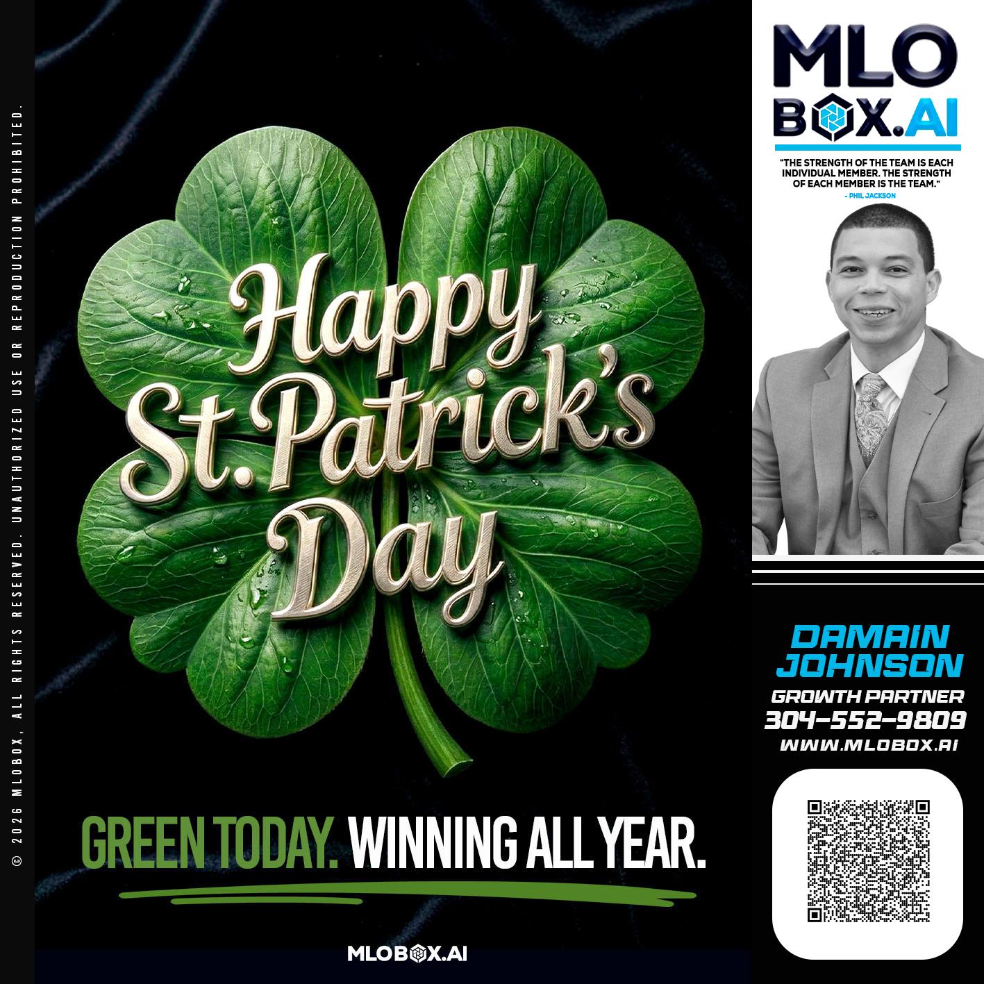 happy st Patricks day - Damain Johnson -Mortgage Loan Originator